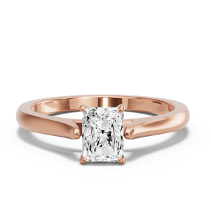 Image for Radiant Diamond Tulip Ring with Knife Edge Cathedral band