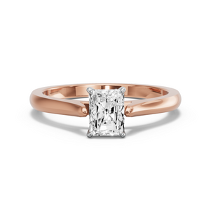 Image for Radiant Diamond Tulip Ring with Knife Edge Cathedral band