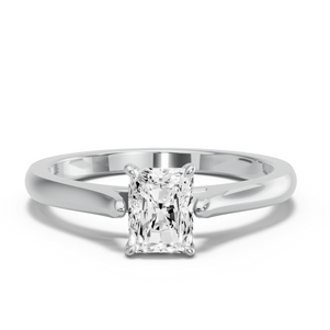 Image for Radiant Diamond Tulip Ring with Knife Edge Cathedral band