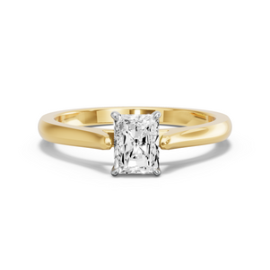 Image for Radiant Diamond Tulip Ring with Knife Edge Cathedral band