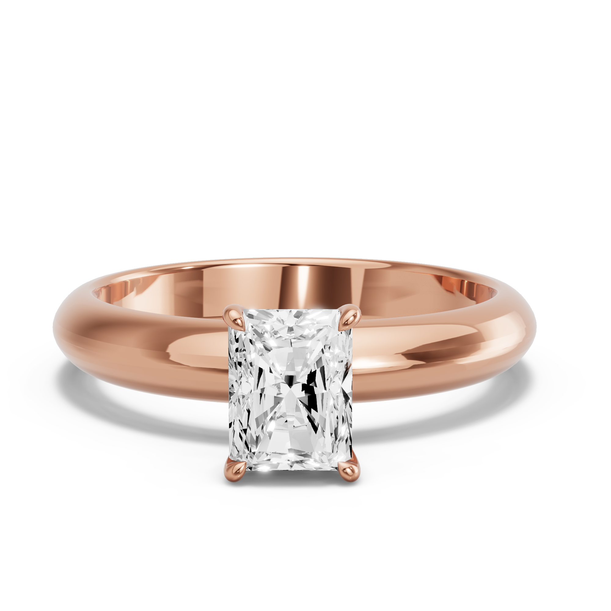 Image for Radiant Diamond Tulip Ring with Knife Edge Solitaire band