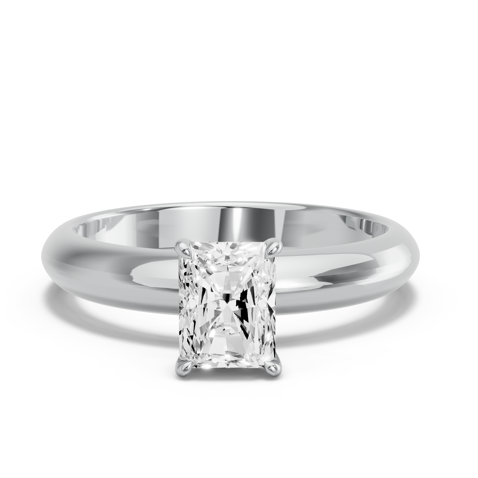 Image for Radiant Diamond Tulip Ring with Knife Edge Solitaire band