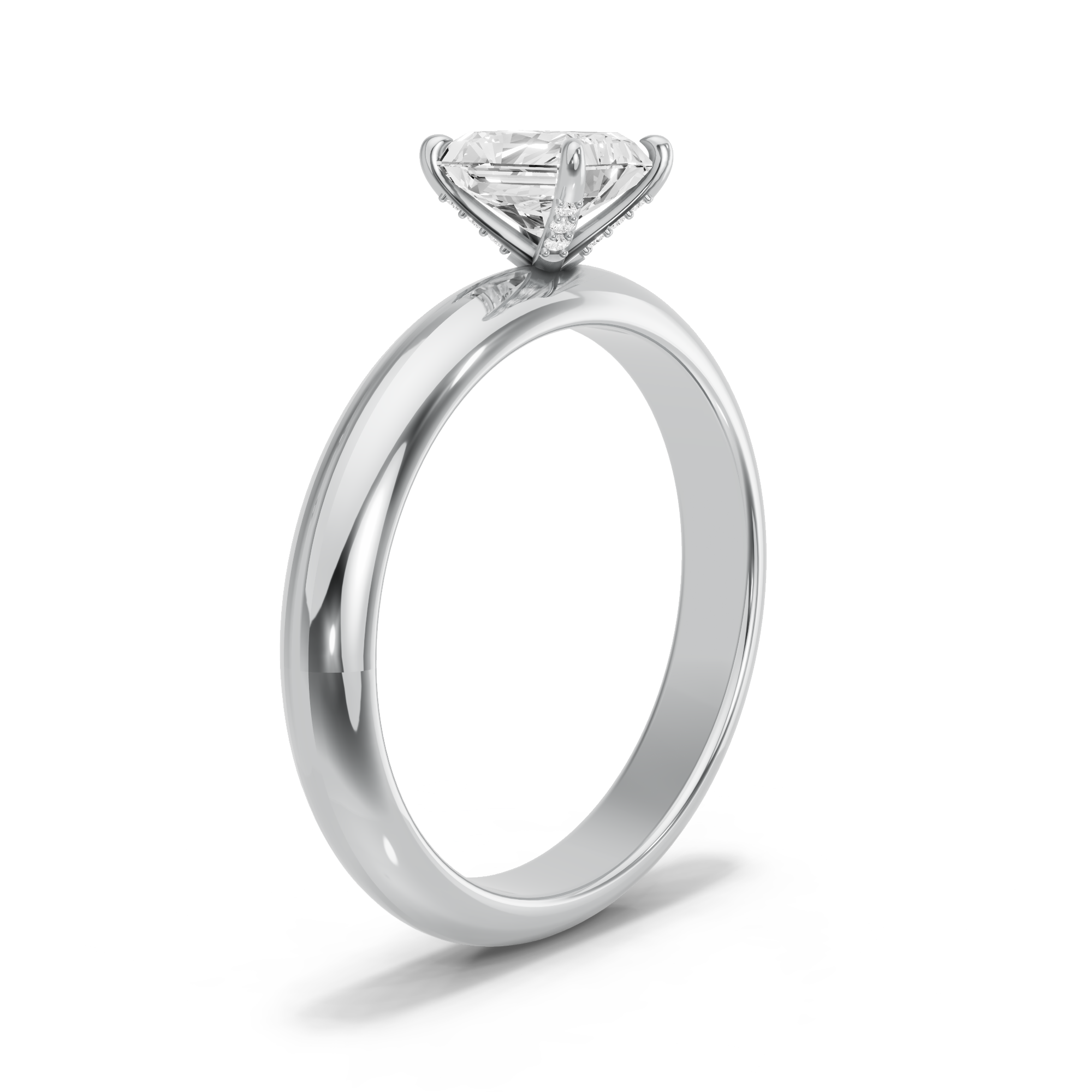 Image for Radiant Diamond Tulip Ring with Knife Edge Solitaire band