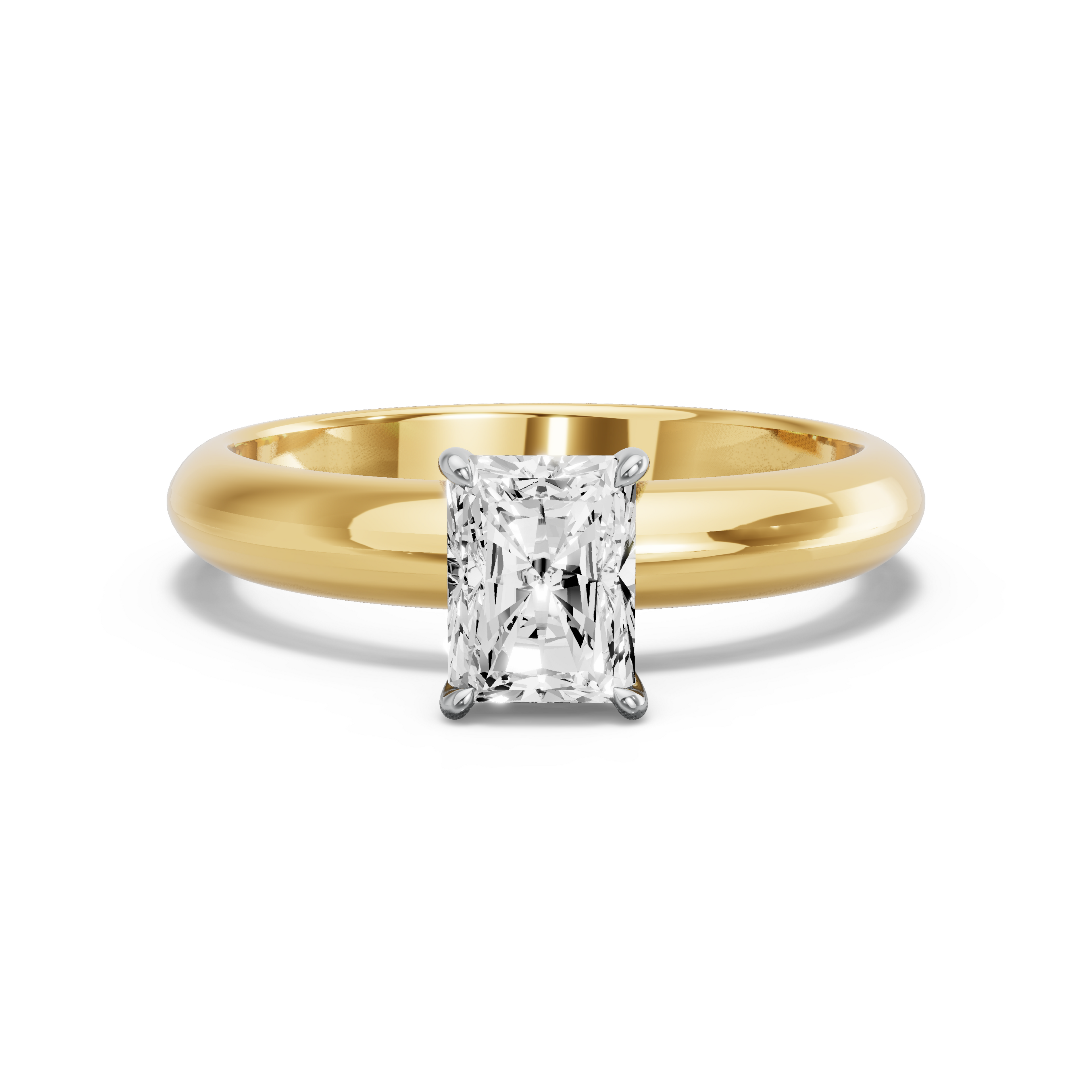 Image for Radiant Diamond Tulip Ring with Knife Edge Solitaire band