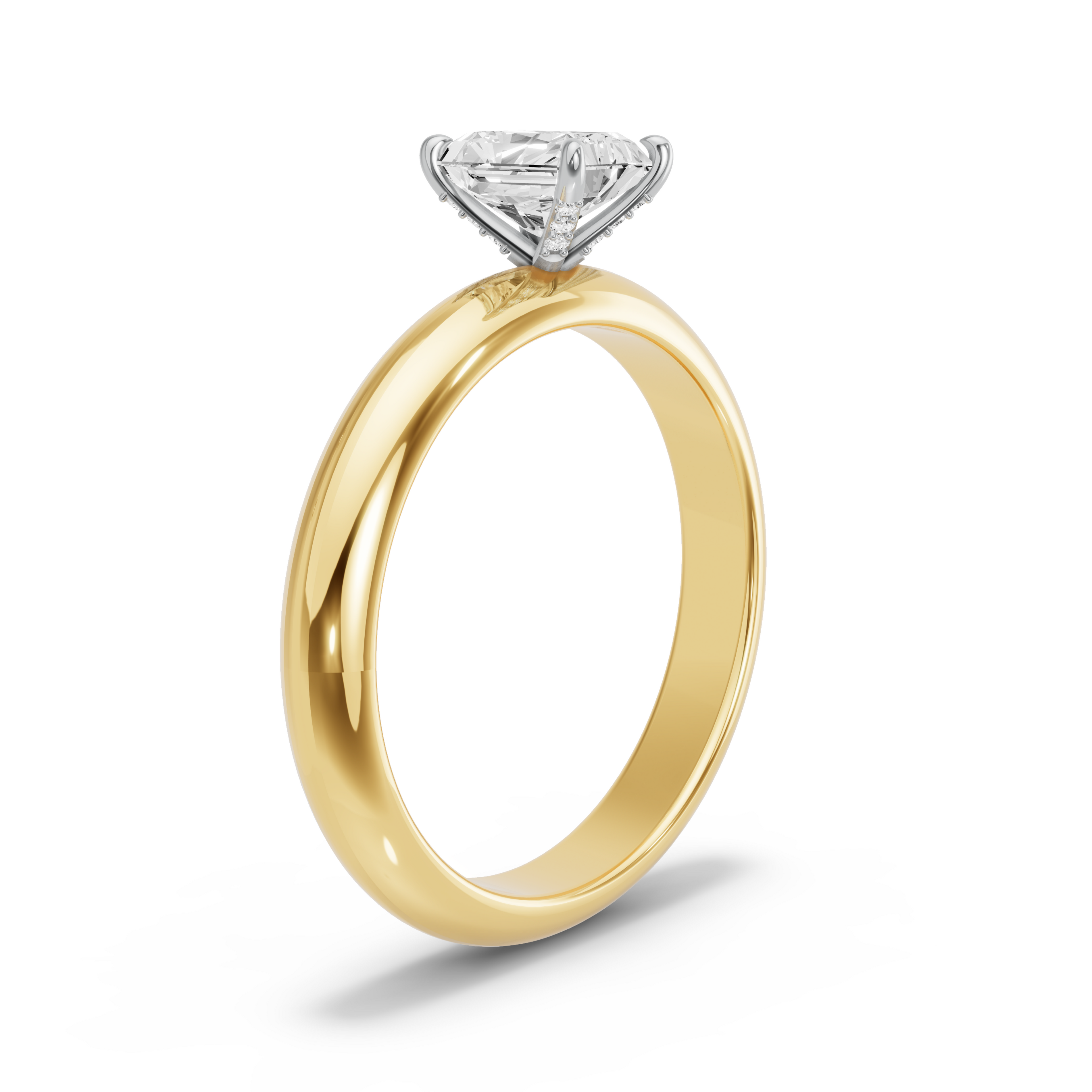 Image for Radiant Diamond Tulip Ring with Knife Edge Solitaire band