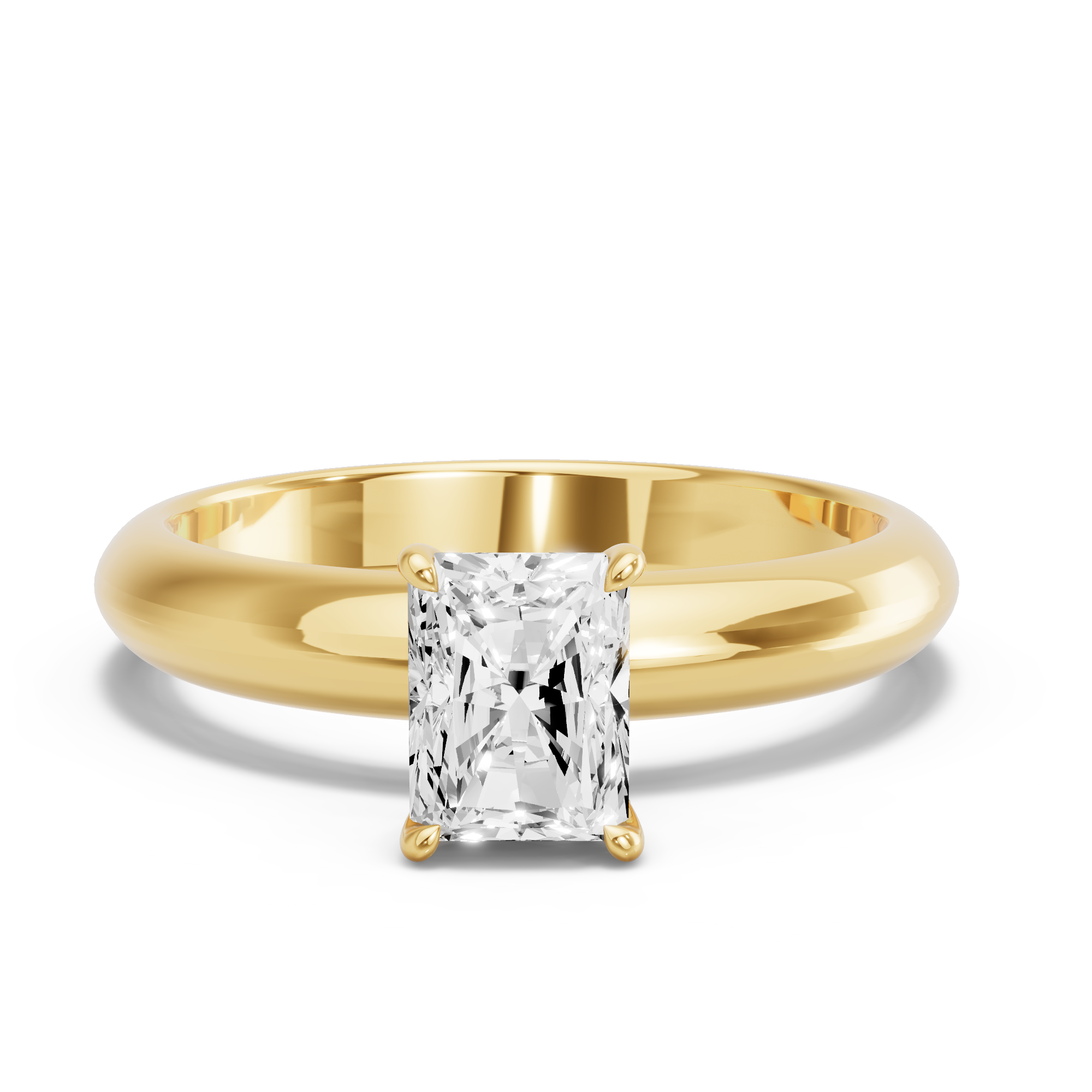 Image for Radiant Diamond Tulip Ring with Knife Edge Solitaire band