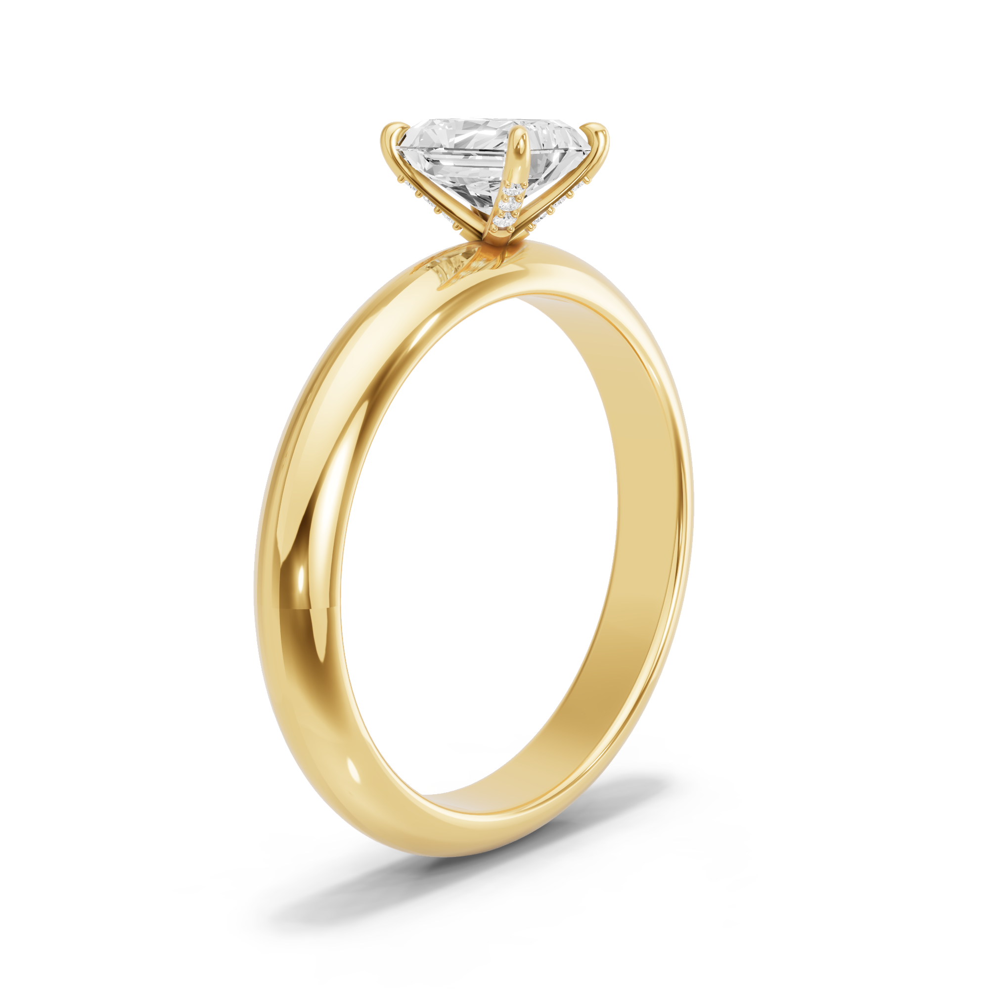 Image for Radiant Diamond Tulip Ring with Knife Edge Solitaire band