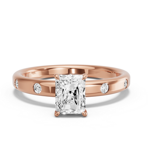 Image for Radiant Diamond Tulip Ring with Sleek Accent band
