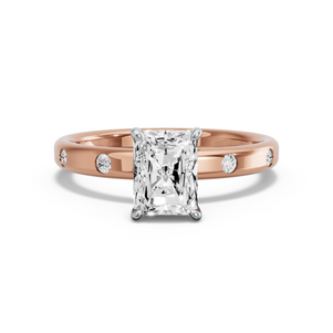 Image for Radiant Diamond Tulip Ring with Sleek Accent band