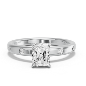 Image for Radiant Diamond Tulip Ring with Sleek Accent band