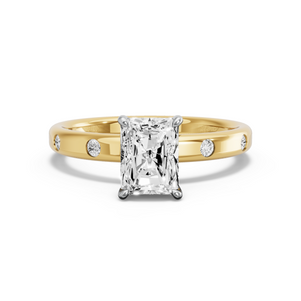 Image for Radiant Diamond Tulip Ring with Sleek Accent band