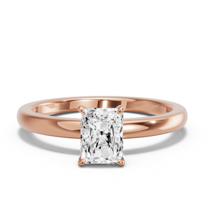 Image for Radiant Diamond Tulip Ring with Solitaire band