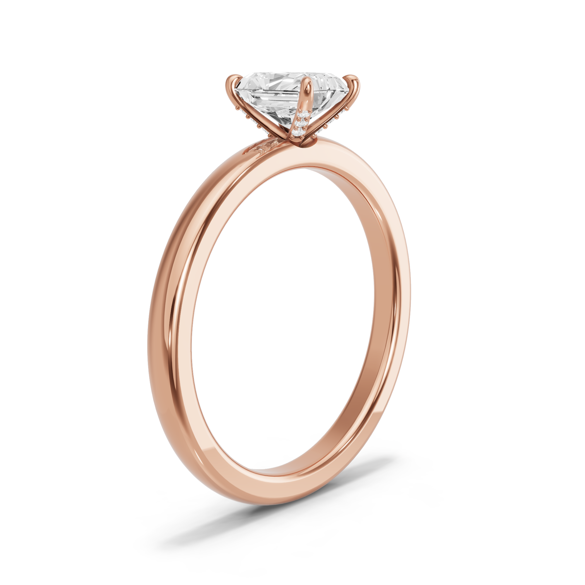 Image for Radiant Diamond Tulip Ring with Solitaire band