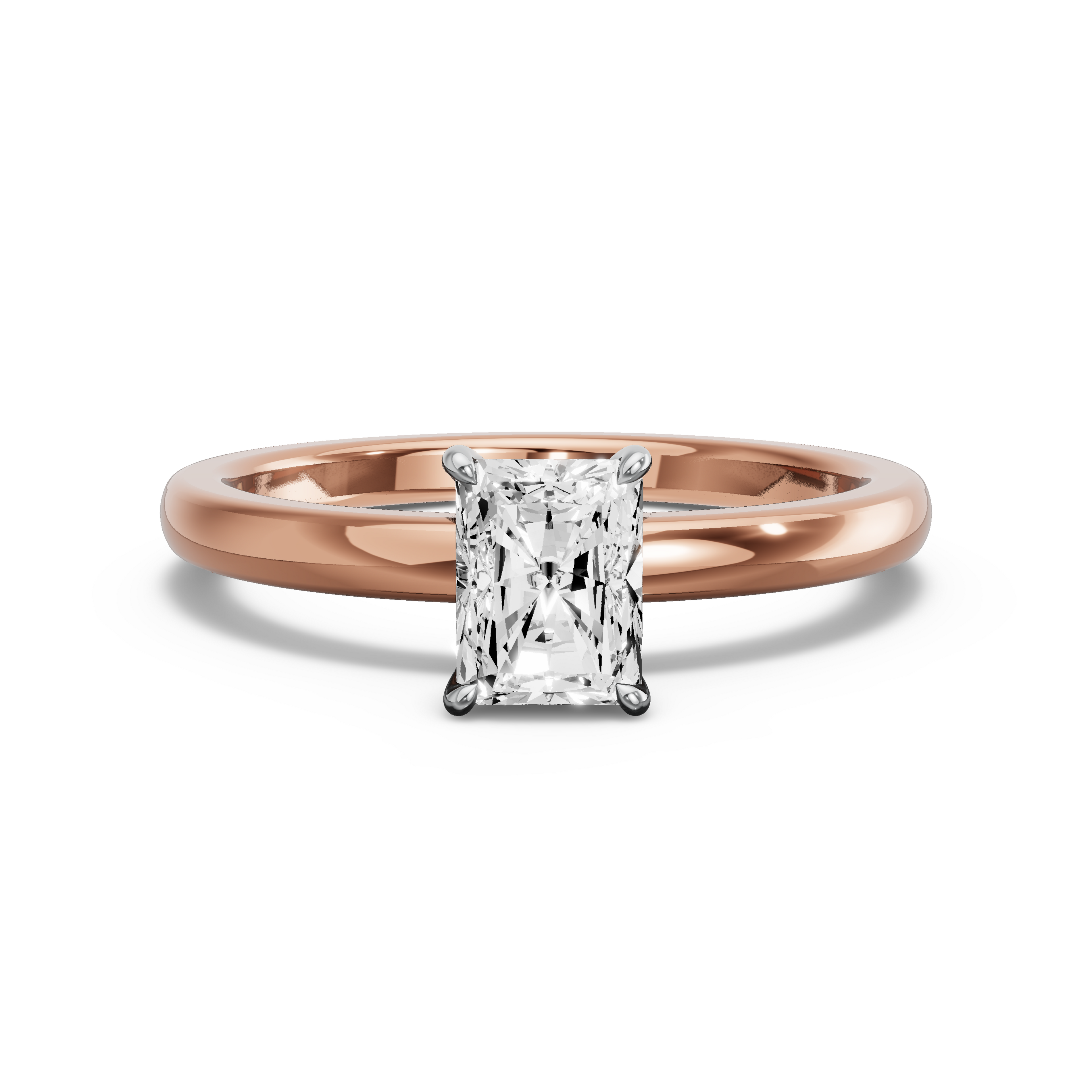 Image for Radiant Diamond Tulip Ring with Solitaire band