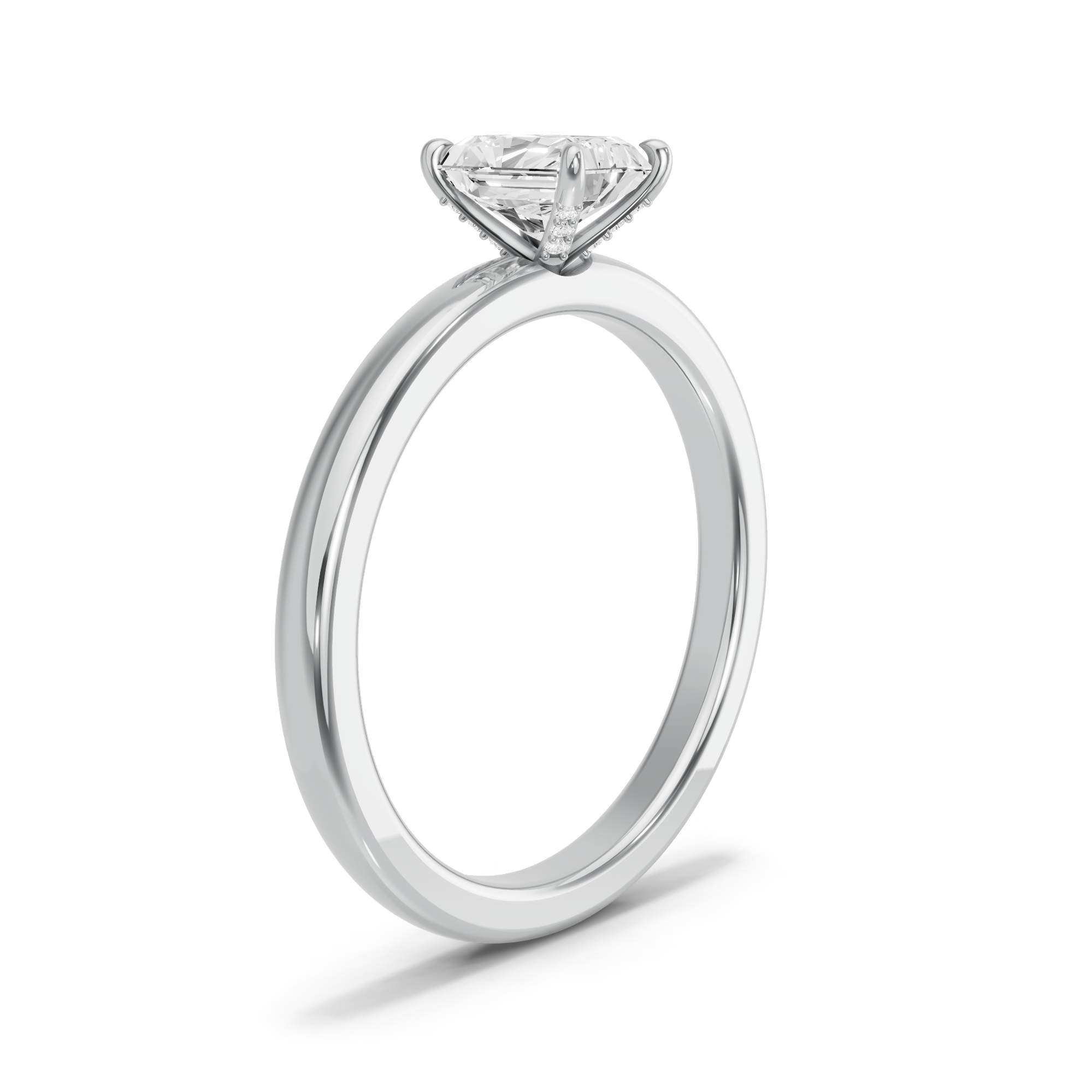 Image for Radiant Diamond Tulip Ring with Solitaire band