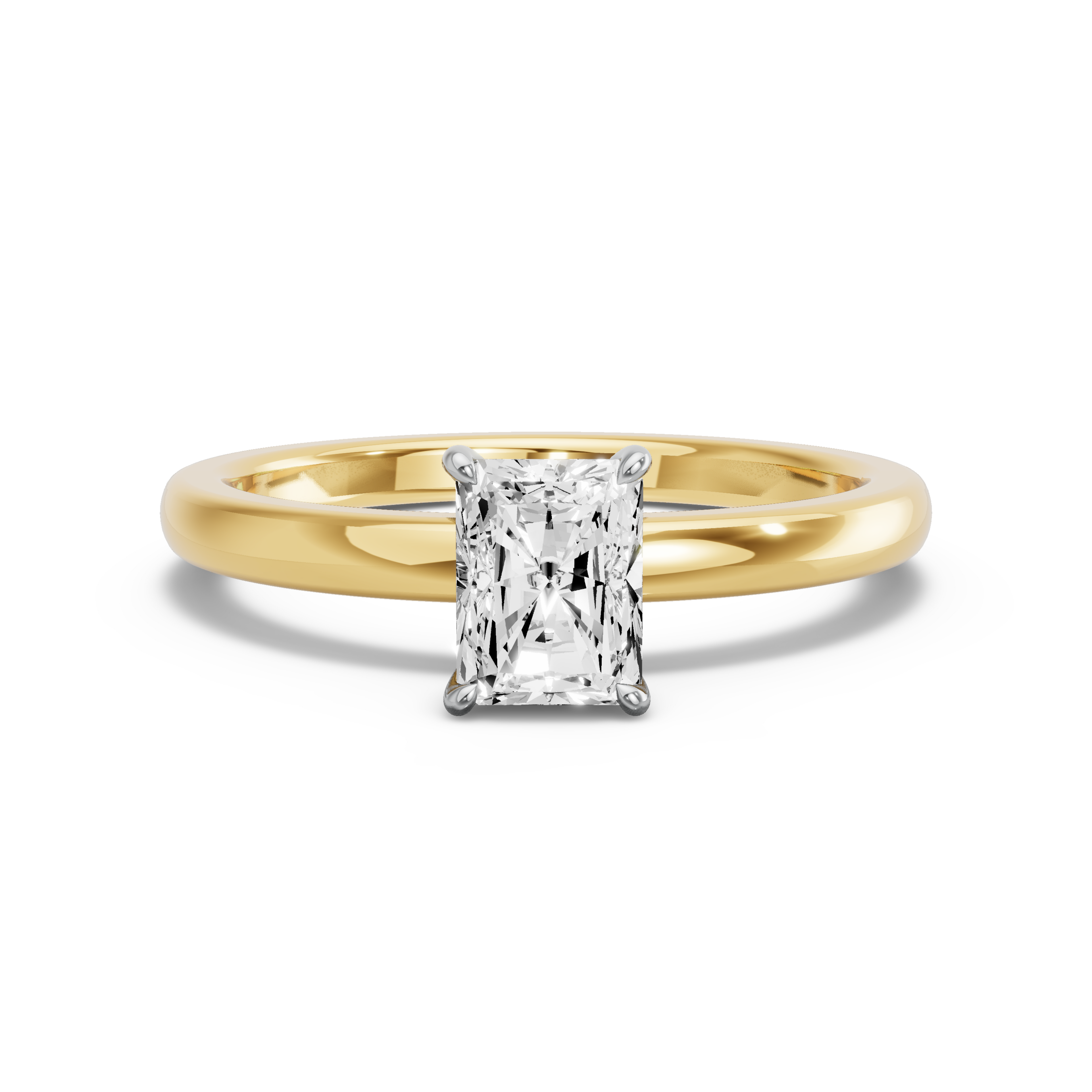 Image for Radiant Diamond Tulip Ring with Solitaire band