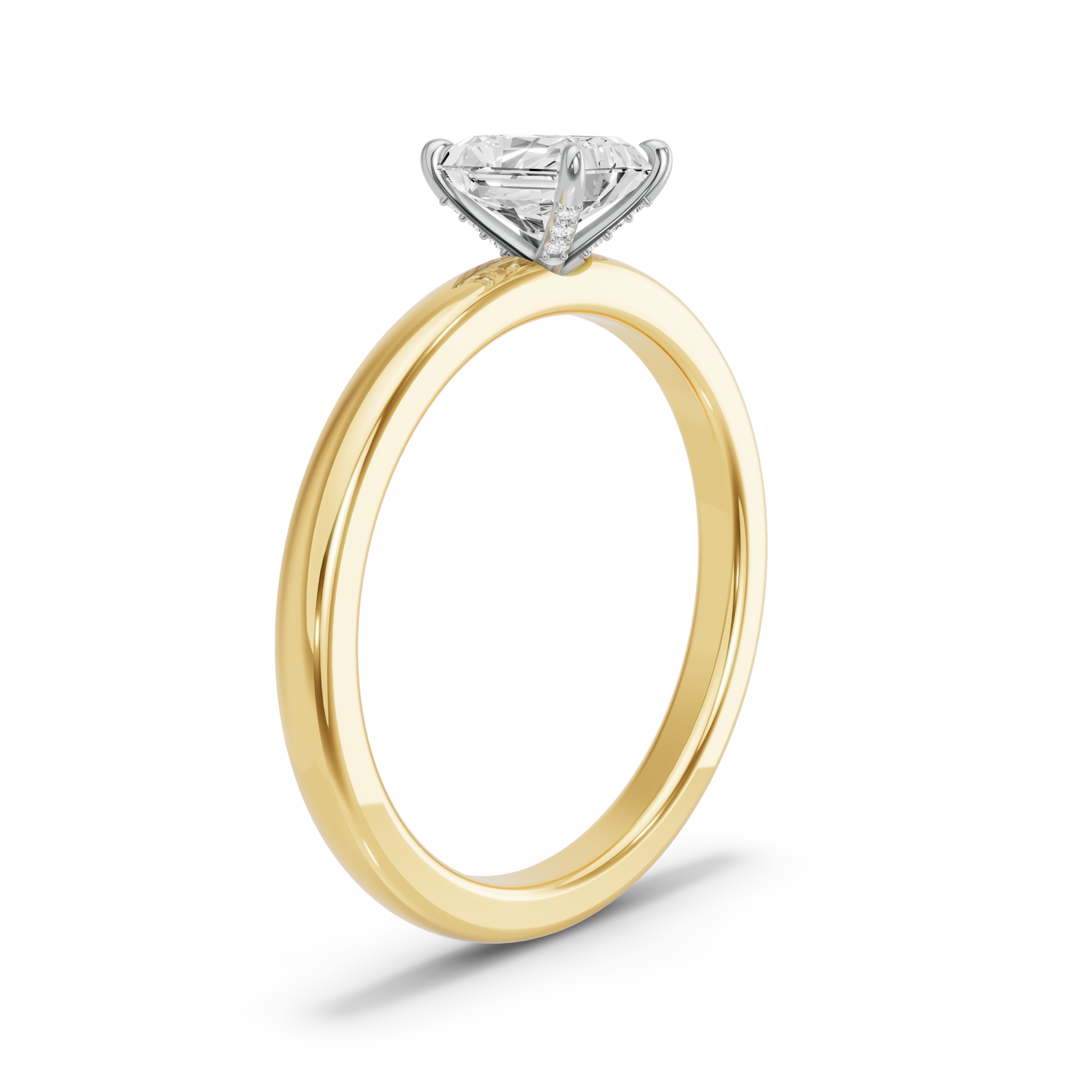 Image for Radiant Diamond Tulip Ring with Solitaire band