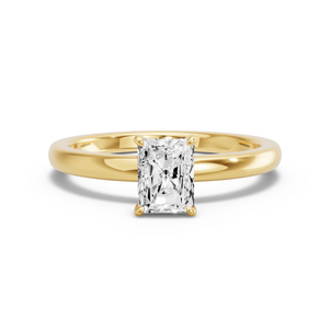 Image for Radiant Diamond Tulip Ring with Solitaire band in 10K Yellow Gold