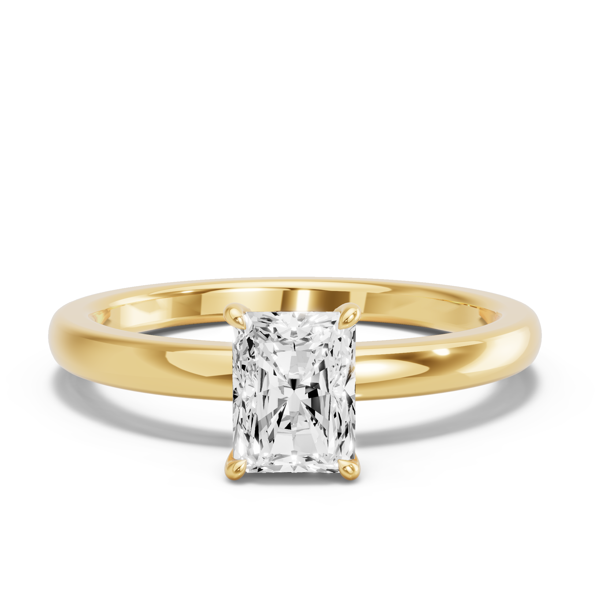 Image for Radiant Diamond Tulip Ring with Solitaire band
