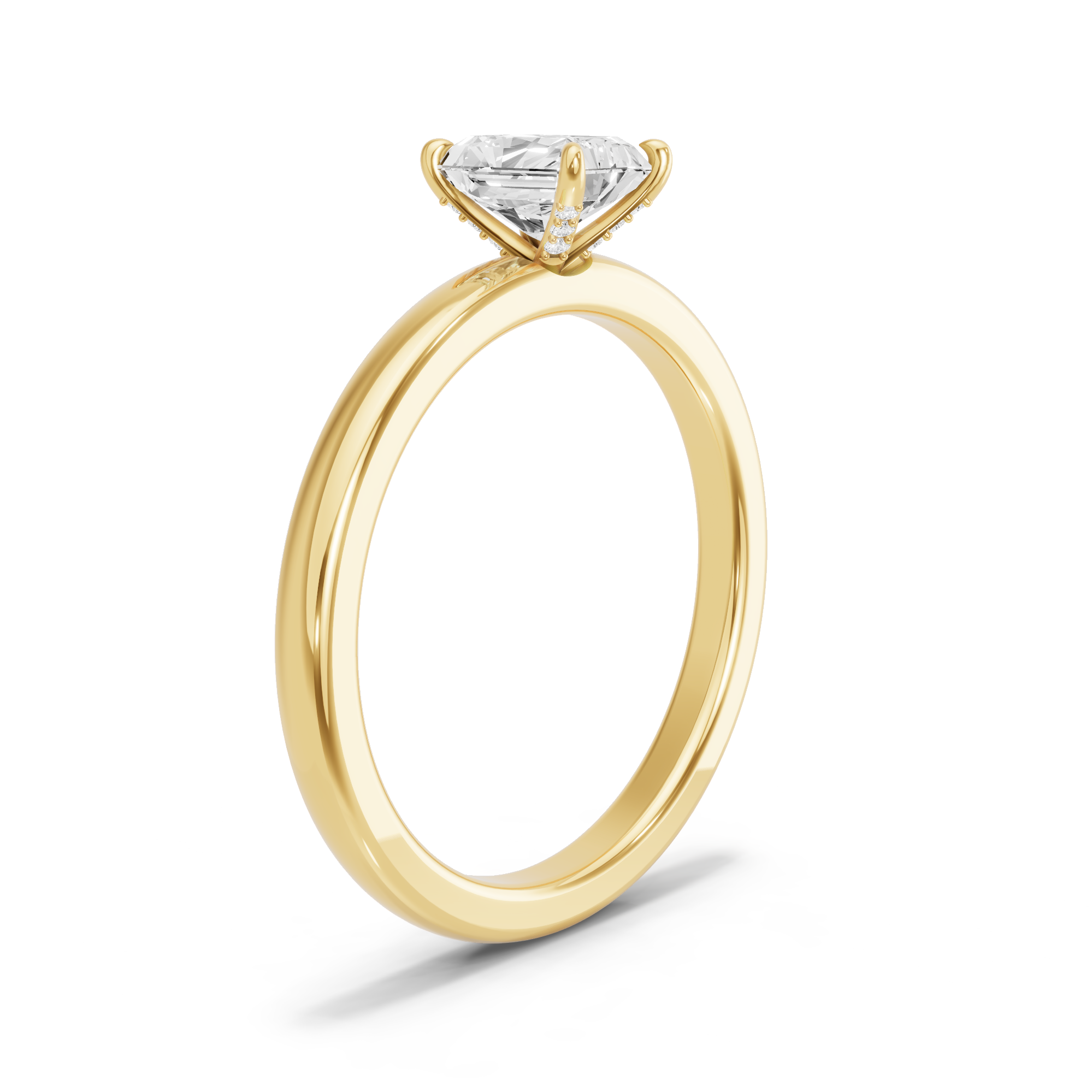 Image for Radiant Diamond Tulip Ring with Solitaire band