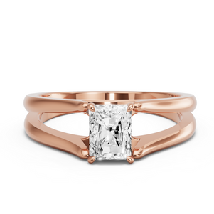 Image for Radiant Diamond Tulip Ring with Split Ring Solitaire band