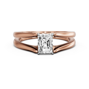 Image for Radiant Diamond Tulip Ring with Split Ring Solitaire band