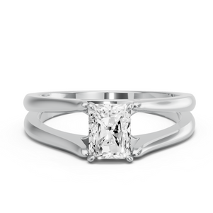 Image for Radiant Diamond Tulip Ring with Split Ring Solitaire band