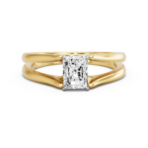 Image for Radiant Diamond Tulip Ring with Split Ring Solitaire band