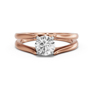 Image for Round Diamond Tulip Ring with Split Ring Solitaire band