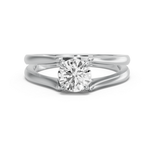 Image for Round Diamond Tulip Ring with Split Ring Solitaire band