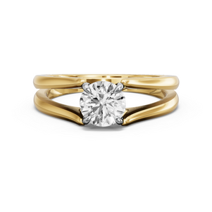 Image for Round Diamond Tulip Ring with Split Ring Solitaire band