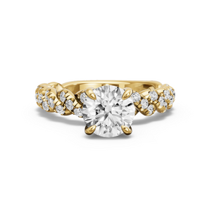 Image for Round Diamond Tulip Ring with Twist Pave band