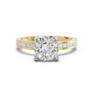Image for Cushion Diamond Tulip Ring with Channel band