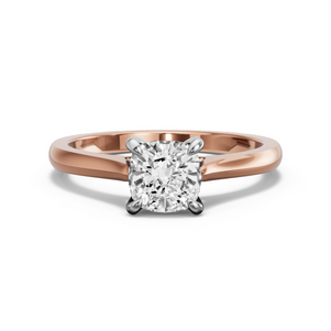 Image for Cushion Diamond Tulip Ring with Knife Edge Cathedral band