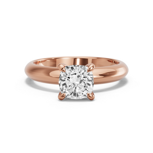 Image for Square Cushion Diamond Tulip Ring with Knife Edge Solitaire band
