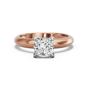 Image for Square Cushion Diamond Tulip Ring with Knife Edge Solitaire band