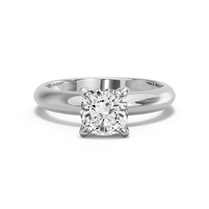 Image for Square Cushion Diamond Tulip Ring with Knife Edge Solitaire band