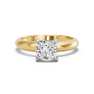 Image for Square Cushion Diamond Tulip Ring with Knife Edge Solitaire band