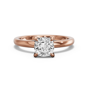 Image for Square Cushion Diamond Tulip Ring with Solitaire band