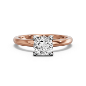 Image for Square Cushion Diamond Tulip Ring with Solitaire band