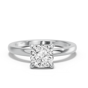 Image for Square Cushion Diamond Tulip Ring with Solitaire band