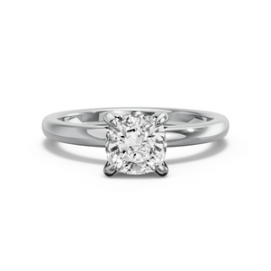 Image for Square Cushion Diamond Tulip Ring with Solitaire band