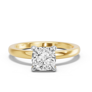 Image for Square Cushion Diamond Tulip Ring with Solitaire band