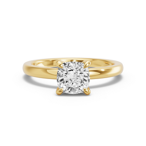 Image for Square Cushion Diamond Tulip Ring with Solitaire band