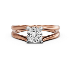 Image for Square Cushion Diamond Tulip Ring with Split Ring Solitaire band