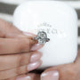 Antiquecut solitaire engagement ring with elongated cushion diamond