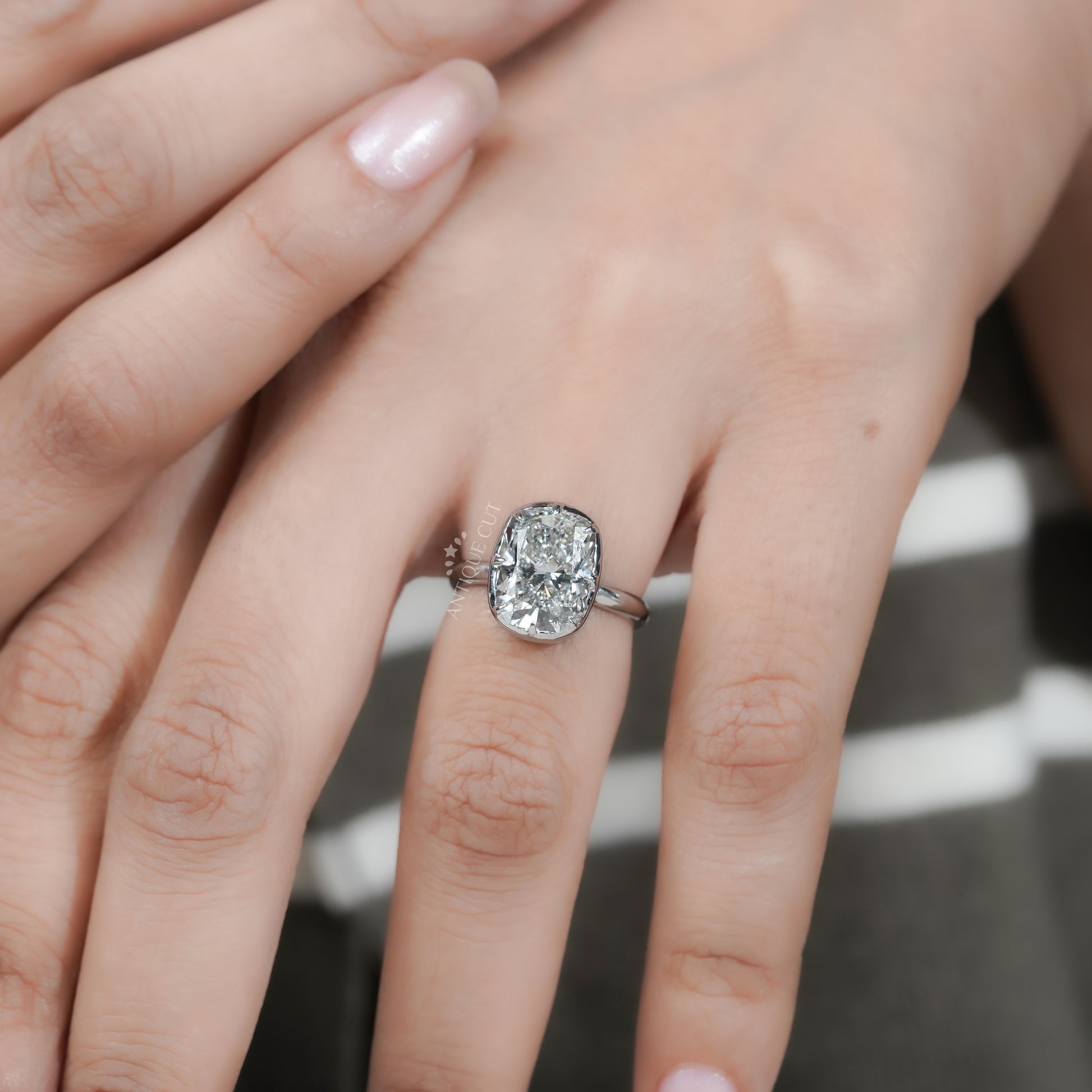 IGI-certified lab grown solitaire engagement ring by Antiquecut