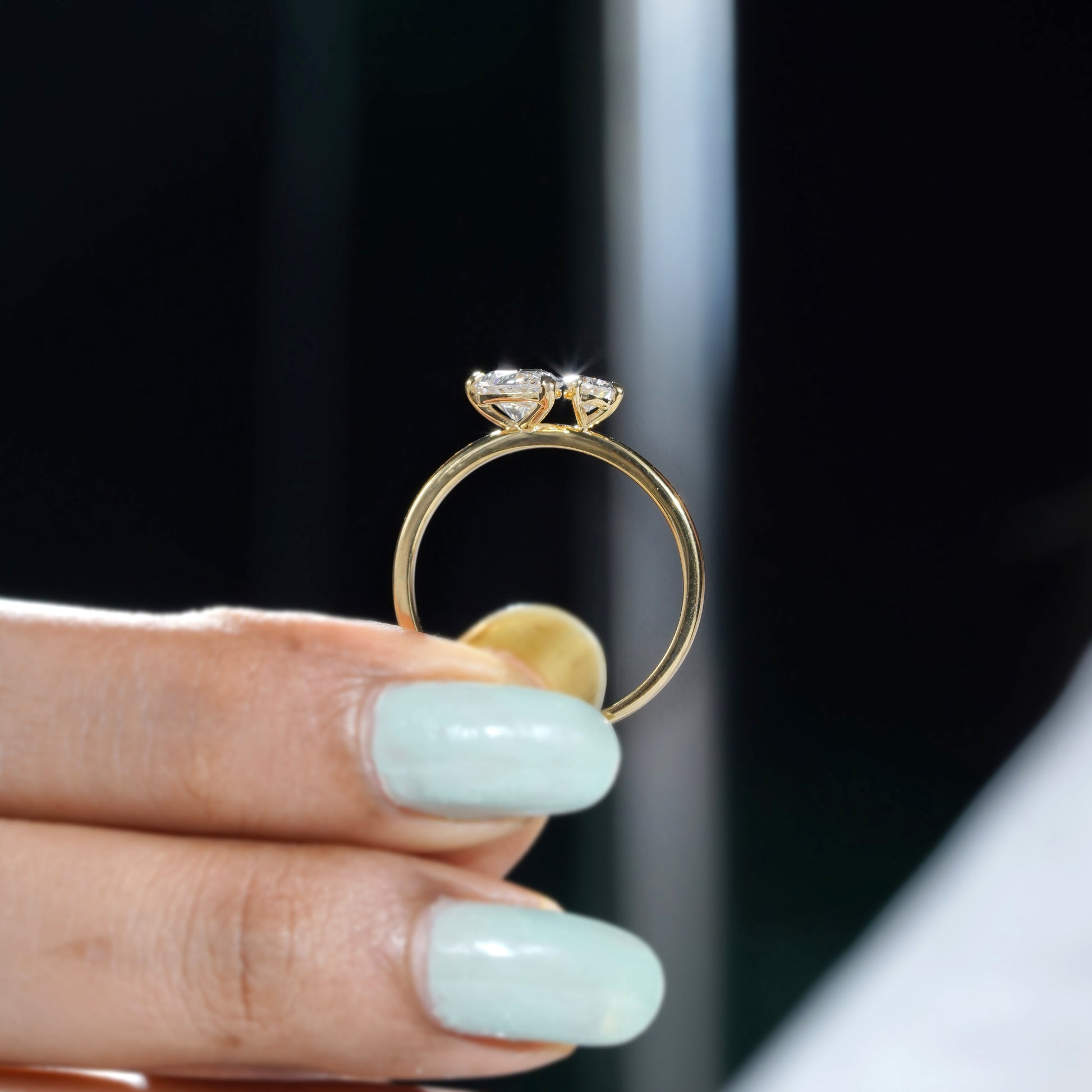 Twice Pear 1.65tcw Lab Grown Diamond Toi Et Moi Ring | IGI Certified