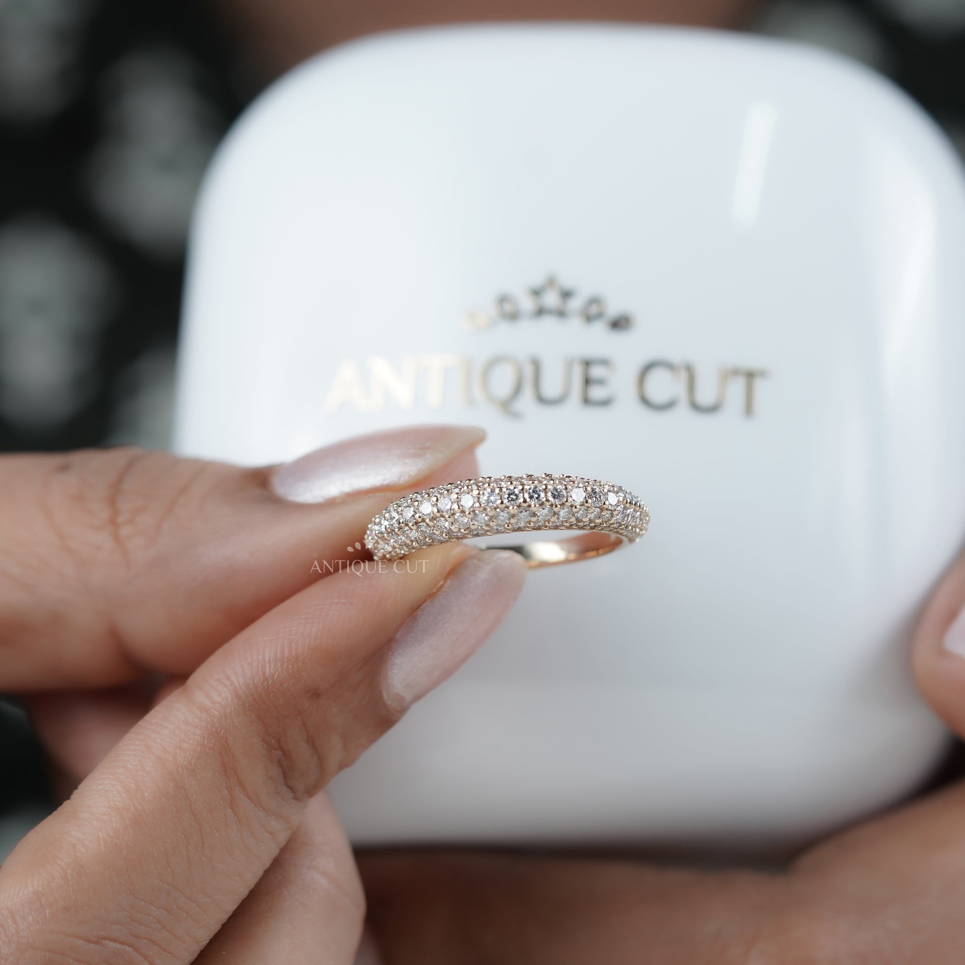 1.50tcw Diamond Pave Band | Solid Gold | Three-Row Round Diamonds | Classic Wedding or Anniversary Ring