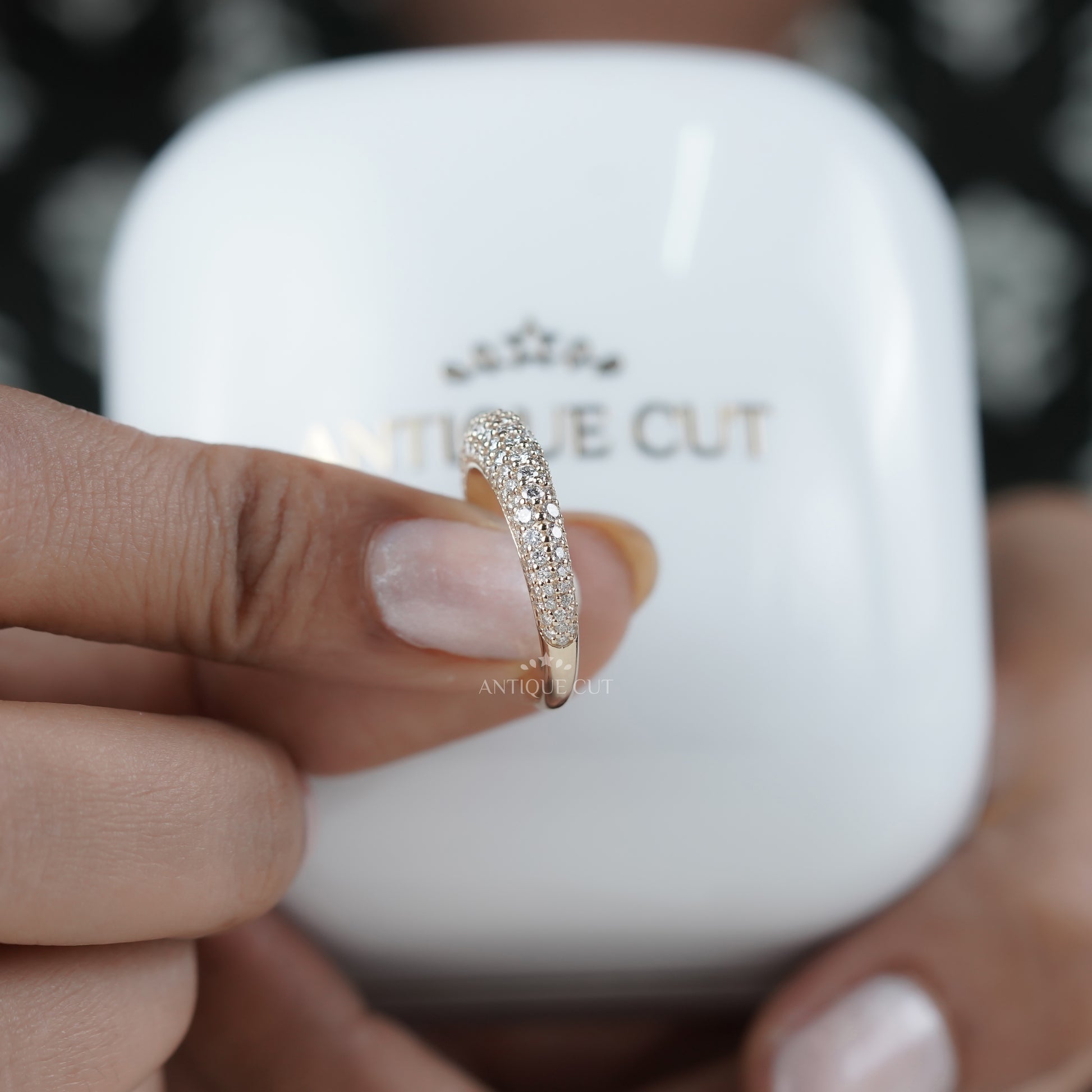 1.50tcw Diamond Pave Band | Solid Gold | Three-Row Round Diamonds | Classic Wedding or Anniversary Ring